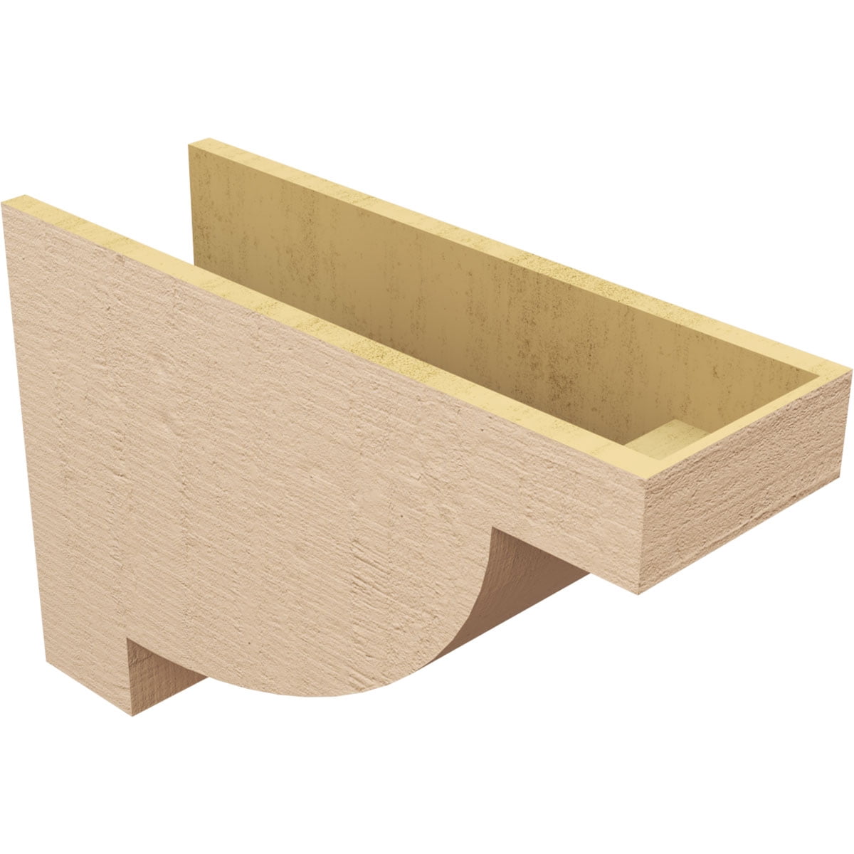 9"W x 27"D x 18"H Classic Alpine Rough Cedar Woodgrain TimberThane Corbel, Primed Tan