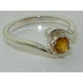 thumbnail image 4 of LBG British Made 14k White Gold Natural Citrine Womens Anniversary Ring - 33 size options - Size 6, 4 of 5