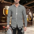 thumbnail image 2 of Mens Shirt Long Sleeve Plaid Embroidery Oktoberfest Tops Comfortable Loose Fit Button Down Collared Men's Dress Shirts, 2 of 9