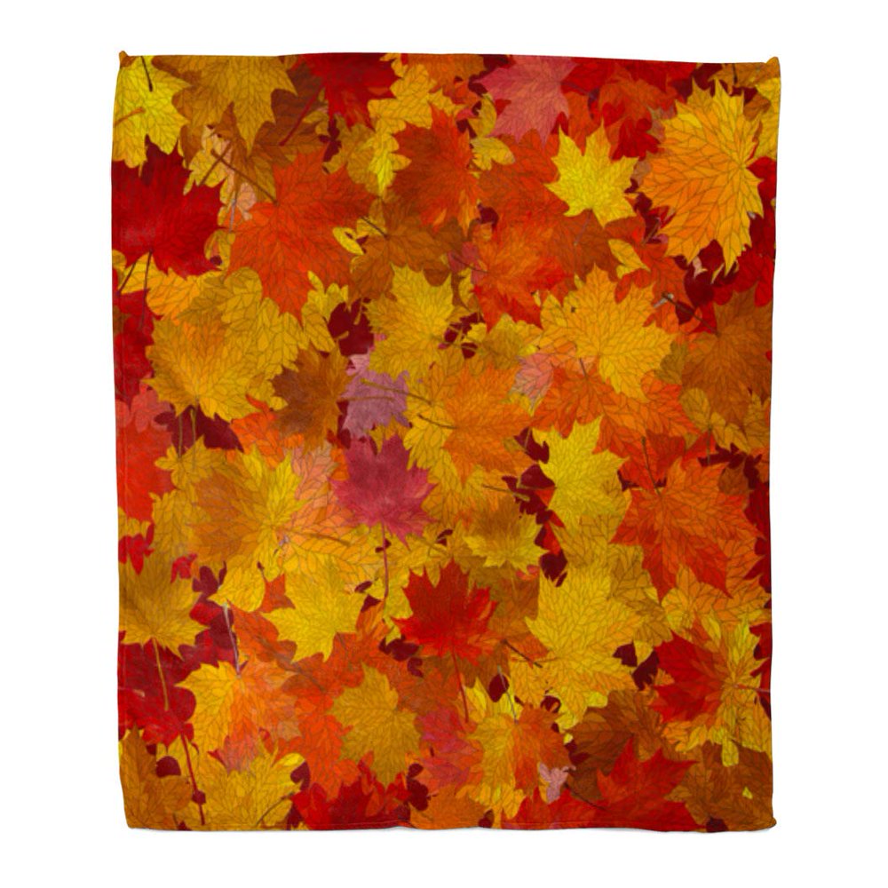 KDAGR Throw Blanket Warm Cozy Print Flannel Red Leaf Lot of Maple