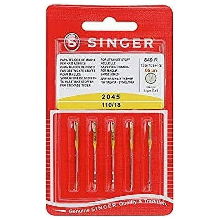 Singer Sewing Machine Needles 2045 Yellow Band Size 11/80 (25 Count)