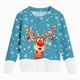 thumbnail image 2 of Gerichy Boys Girls Christmas Sweatshirt, Cute Reindeer Graphic Pullover Funny Xmas Shirt Tops 1T-14T, 2 of 7