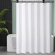 thumbnail image 4 of Cortina de ducha gofre, cortina de ducha blanca con tejido gofre, cortina de ducha de tela resistente, cortinas de ducha de baño de calidad hotelera, 4 of 4