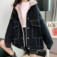 thumbnail image 2 of Lindreshi Shackets for Women with Pockets Winter Fashion Women Casual Cowboy Pockets Long Sleeve Thickened Tops Jacket Coat, 2 of 6