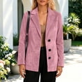 thumbnail image 3 of Xinsrenus Women's Plus Size Faux Suede Blazer,Notched Lapel Button Front Solid Color Vintage Suit Jacket, 3 of 6