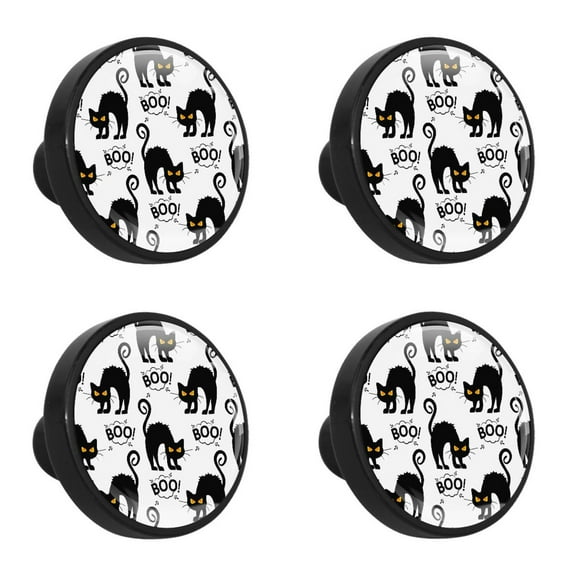 4 Pcs Halloween Knobs for Kitchen Cabinet Cupboard Dresser Bookcase Drawer Pulls Handles Round Home Decor
