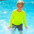 thumbnail image 4 of INGEAR Boys' Rash Guard UPF 50+ Long Sleeve Swim Shirt, Quick-Dry Lightweight Sun Protection, Neon Yellow, XL, 4 of 6