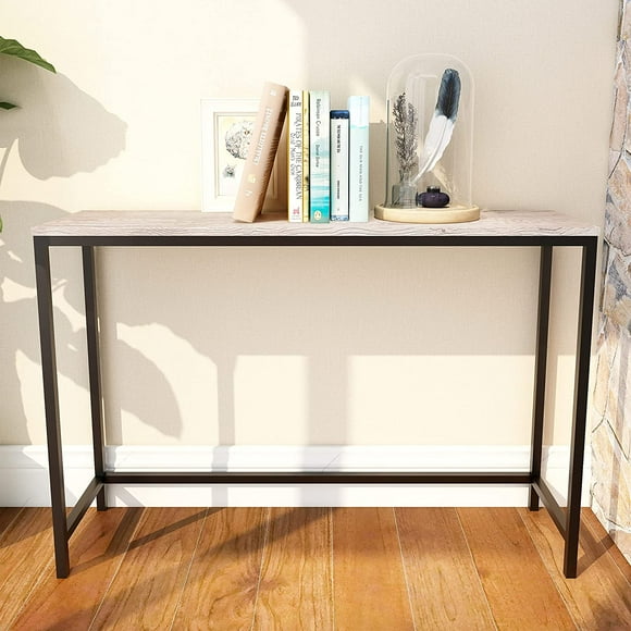 Small Side Table Console Sofa Tables End Table Entryway Table for Living Room Or Corridor Hallway (Black+Oak)