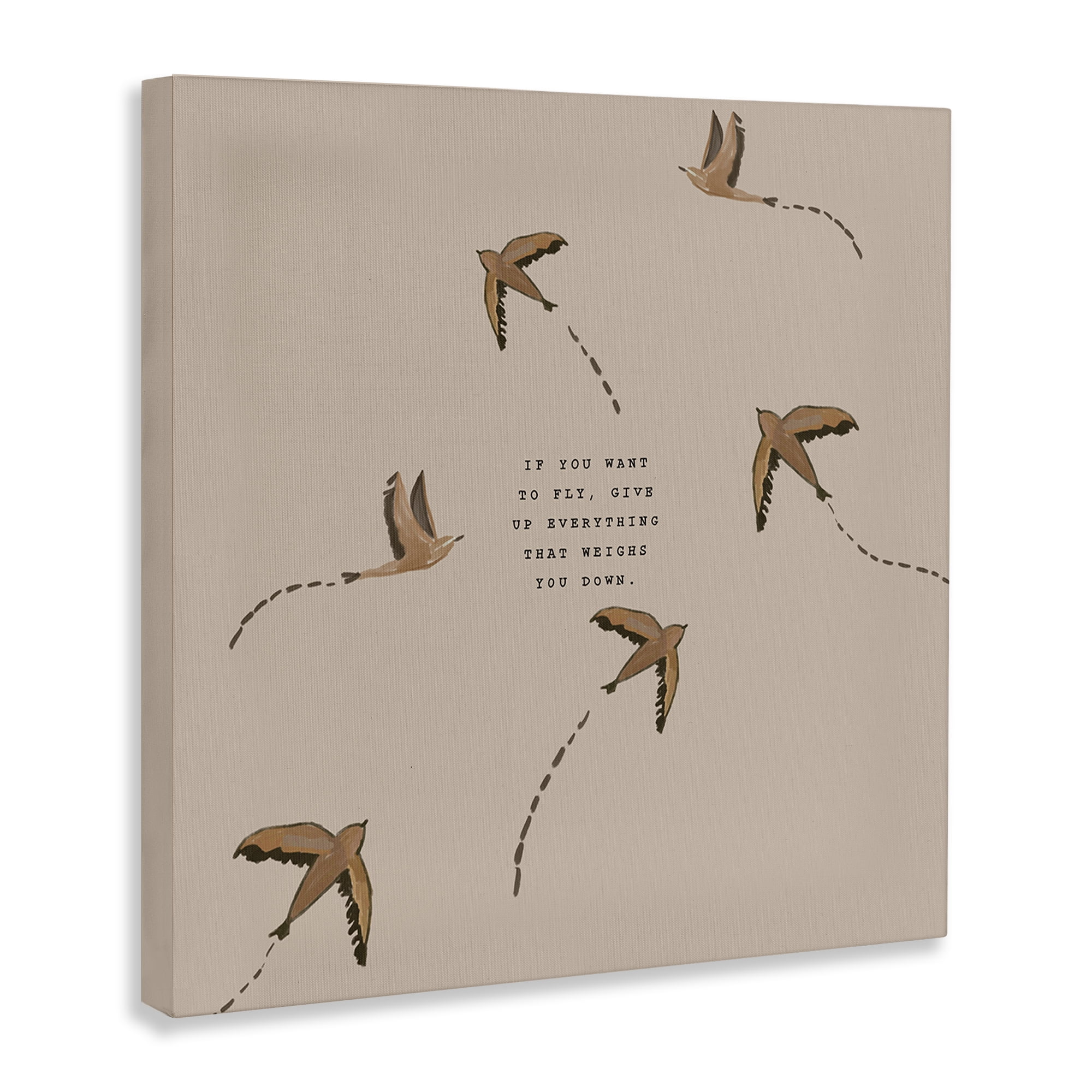 Stupell Industries If You Want To Fly Animals Painting Wrapped Canvas Art Print Wall Art, 36 x 36