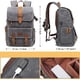 thumbnail image 2 of Mochila para cámara Tela de lino de lona impermeable y mochila DSLR de cuero real Mochila para computadora portátil de 15.6 pulgadas, mochila fotográfica para accesorios de cámara y deportes al aire libre Viajes gris Zhivalor OTTO-WX-0644, 2 of 6