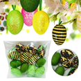 thumbnail image 2 of 12 Uds huevo colgante de Pascua creativo con cintas adornos de árbol de Pascua para dormitorio, árbol de jardín, decoración de adornos A Zulema Huevos de Pascua, 2 of 8