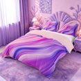 thumbnail image 2 of meiyoeat Pink Purple Gradient Stripes Bedding,Girly Abstract Print Duvet Cover Full For Girl,Reversible,3pcs,1 Duvet Cover and 2 Pillowcases, 2 of 6