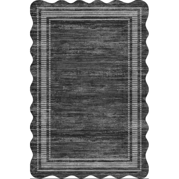 Geetinfly 10*13FT Area Rugs 1200Gsm 100% Polyester Rug 350Gsm Velvet Weight Pearl Velvet Washed Back Folded Imitation Print Carpet - Modern - Plain Black tone