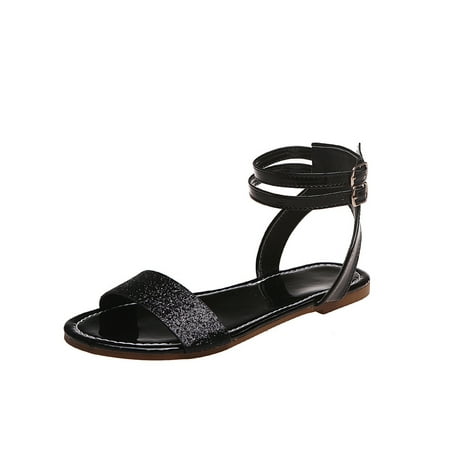 

Eloshman Ladies Nonslip Ankle Strap Summer Sandal Indoor Durable Lightweight Open Toe Beach Shoes