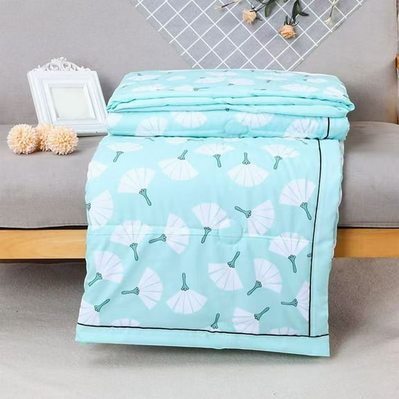 HongHeng Clearance Under $2.00 Skin Friendly Plain Printed Washed Cotton Summer Quilt Ventilation Quilt