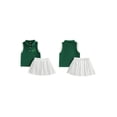 thumbnail image 2 of BemeyourBBs Toddler Baby Girls Golf 2 Piece Outfits Summer Clothes Golf Themed Embroidery Sleeveless Turn Down Collar Vest Tank Tops and Pleated Skirt Set, 2 of 9