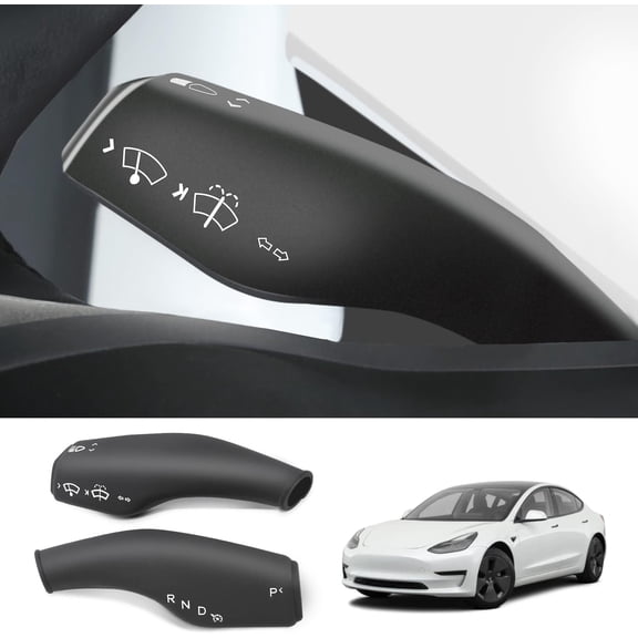 Steering Lever Cover for Tesla Model 3 Model Y, Full Protection Silicone Gear Shift Cover Accessories Gear Lever Protector for Tesla Accessories (Black)