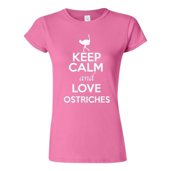 Junior Keep Calm And Love Ostriches Bird Animal Lover T-Shirt Tee