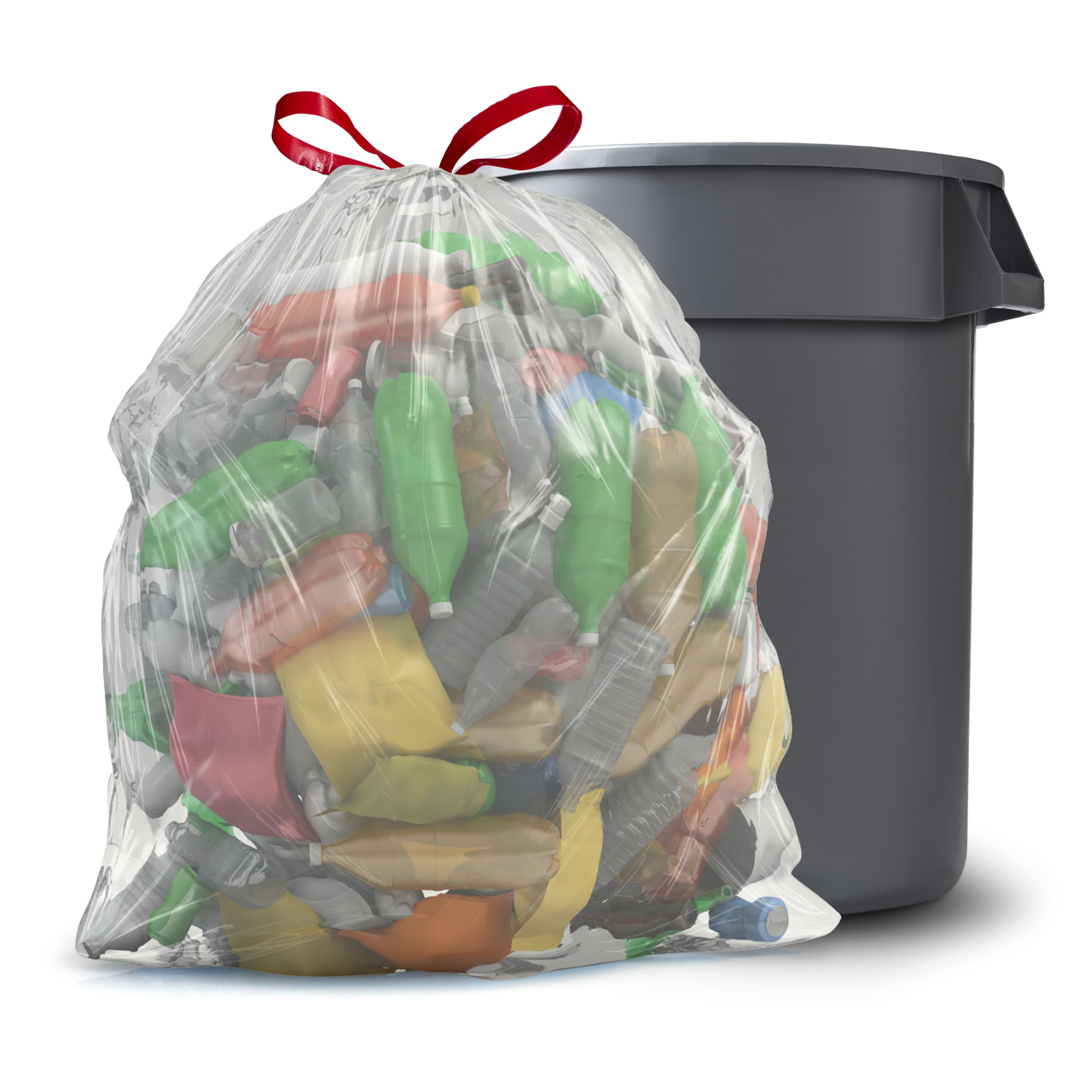 Trash Bags - 30 Gallon Clear Trash Bags with Ties 30 Count (Case Qty: –  Pans Pro