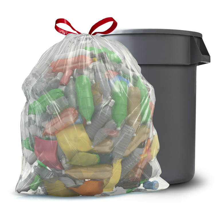 C&S Event Supply Co. Clear 7-10 Gallon Trash Bags - Un-Scented & Disposable Garbage Bags - Leak Proof & 6 Micron Thickness Plastic Bags - Trash Cans