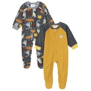 Gerber Baby Boy Microfleece Blanket Sleeper Pajama Mulipack, 2-Pack Size 0/3 Months-5T
