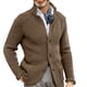 thumbnail image 5 of Chaqueta De Hombre De Color Puro Informal Transpirable Cuello Levantado Cuello En V Chaqueta De Hombre Mantenimiento Cálido Para Fiestas Y Viajes ANGGREK Ropa, 5 of 6