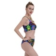 thumbnail image 4 of Daiia Colorful Floral printed 2 piece Swimsuit Bikinis for Women High Waisted Racerback Bathing Suits Summer Tummy Control Scoop Neck Swimwear-Medium, 4 of 8