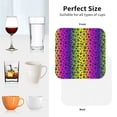 thumbnail image 6 of Zufioo Animal Paw Rainbow Print Leather Coaster Set, Decorative PVC Coasters 4-pack - Scald and Stain-resistant, Suitable for Home, Cafes, Restaurants-Square, 6 of 6