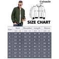 thumbnail image 5 of Colsmile Men's Waffle Knit Bomber Jacket, Lightweight Full Zip Varsity Baseball Coat with Pockets for Spring Fall,Armygreen L, 5 of 9