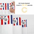 thumbnail image 5 of Red Blue White Striped No Hook Shower Curtain Waterproof, Bathroom Curtains with Snap in Liners and See Through Top Window, Modern Simple Stripes Hotel Style Bathtub Curtains Shower 72"Wx96"L, 5 of 8