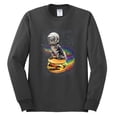 thumbnail image 2 of Funny Graphic Astronaut Cat in Space on Cheeseburger | Mens Cat Lover Long Sleeve T-Shirt, Charcoal, 3XL, 2 of 3