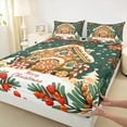 thumbnail image 3 of Castle Fairy Gingerbread Man Candy Cane 3Pcs Twin Sheet Sets for Kids Children Boys Girls,Merry Christmas Twin Fitted Sheet,Xmas Festival Theme Breathable Flat Sheet,Breathable Home Decor, 3 of 7
