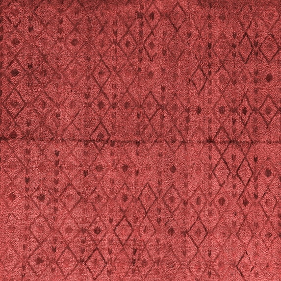 Ahgly Company Machine Washable Indoor Square Abstract Red Modern Area Rugs, 6' Square