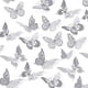 thumbnail image 1 of Xiao Hua Decoración de pared con mariposas, 48 piezas, 4 estilos, para cumpleaños, fiestas y tartas. Decoraciones doradas extraíbles (plateadas, con estilos aleatorios)., 1 of 5