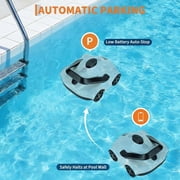 Automatic Robotic Pool Vacuum, Electric Pool Cleaning Robot with Remote Control, Debris Removal System, White
