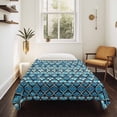 thumbnail image 4 of Blue Ombre Geometric Tapestry for Bedroom Wall Hanging Tapestry, Aqua Morocco Modern Abstract Art Ceiling Backdrop Tapestries Poster Blanket Wall Decor for Teens Room Living Room Dorm 51" x 59", 4 of 8