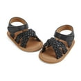thumbnail image 6 of Povozer Baby Girls Bowknot Sandals Soft Anti-Slip Rubber Sole Infant Shoes(Black,5 Infant), 6 of 6