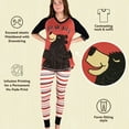 thumbnail image 6 of Lazyone Women's Soft Casual Pajama Leggings and Tall Tee Sets With Cute Fun Prints, Red Pink Bear Hug, 6 of 7