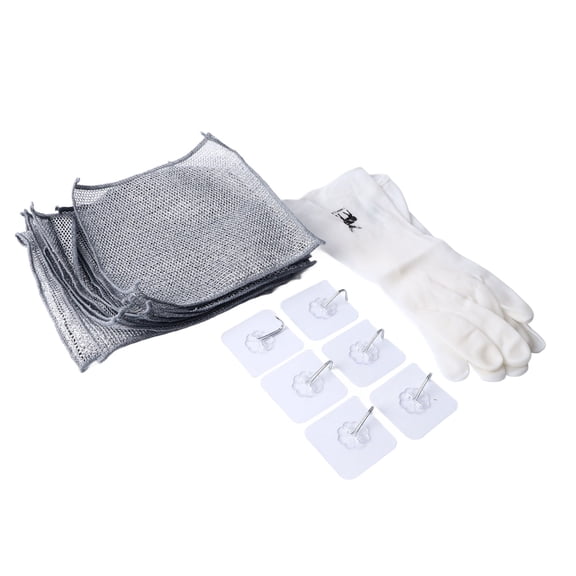 BIMZUC 10PCS Multipurpose Wire Dishwashing Rags Non Scratch Cleaning Cloths with Hooks and Gloves for Kitchen Sinks Counters