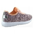 thumbnail image 2 of Forever Link Women's Fashion Flat Glitter Light weight Lace Up Rubber Running Athletic Shoes, 2 of 2