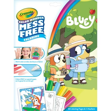 Crayola Bluey Color Wonder Coloring Book Pgs & Markers (18pgs), Mess Free Coloring, Arts and Crafts, Travel Activity, Gift for Toddlers, Ages 3 