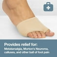 thumbnail image 3 of 2 Pair 4 Half Toe Bunion Sleeves with Gel Ball Sole Pads Cushion for Women and Men,Forefoot Metatarsal Pads for Metatarsalgia Pain Relief, Diabetic Foot, Mortons Neuroma, Calluses, 3 of 6