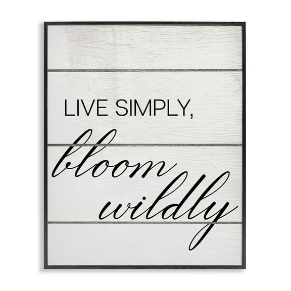 Stupell Industries Bloom Wildly Phrase Typography Painting Black Framed Art Print Wall Art, 11 x 14