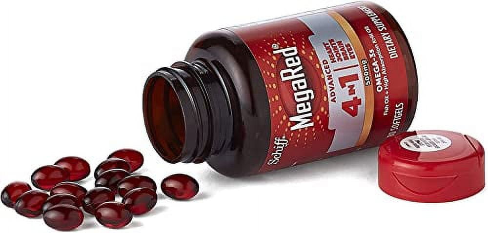 Omega 3 Fish Oil & Antarctic Krill Oil Softgels for Brain, Heart, Joints & Eye Support, MegaRed (80 Count Bottle), Concentrated Omega 3 Fatty Acid Supplement with EPA, DHA, Phospholipids- 3 Pack
