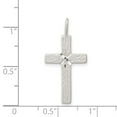 thumbnail image 3 of Auriga Fine Jewelry 925 Sterling Silver Diamond- Cut Cross Pendant for Women (L- 30mm, W- 15mm), 3 of 6