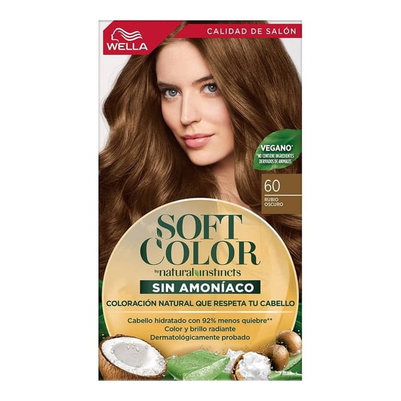 Tinte para cabello Soft Color Wella semipermanente 60 rubio oscuro