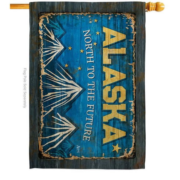 Americana Home & Garden H140946-BO 28 x 40 in. Alaska Vintage American State House Flag with Double-Sided Horizontal Decoration Banner Garden Yard Gift