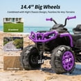 thumbnail image 5 of Hikiddo 24V Kids ATV 4-Wheeler, 24 Volt 4WD Ride on Toy for Big Kid w/ 4x200W Motor, 5.6Mph Max Speed - Purple, 5 of 8