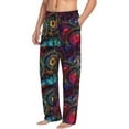 thumbnail image 2 of Uemuo Mandala Colorful Pattern Men's Wide Leg Palazzo Lounge Pants with Pockets Light Weight Loose Comfy Casual Pajama Pants-Large, 2 of 9
