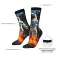 thumbnail image 4 of Bingfone Compression Socks for Women and Men Long Socks for Running Athletic Cycling Nurse- Astronaut Cosmic Rainbow, 4 of 6